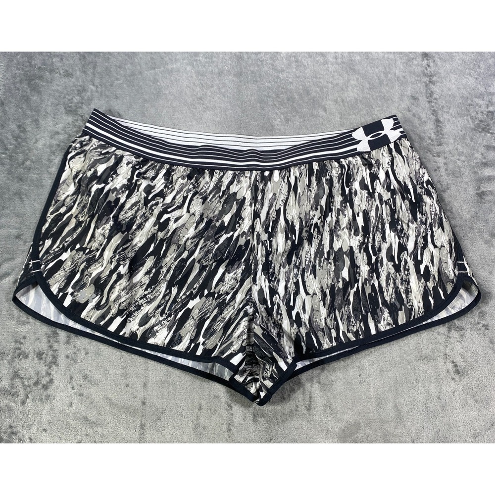 Under Armour Running Shorts Womens XL Black Heatgear Fitted Gym Yoga Workout